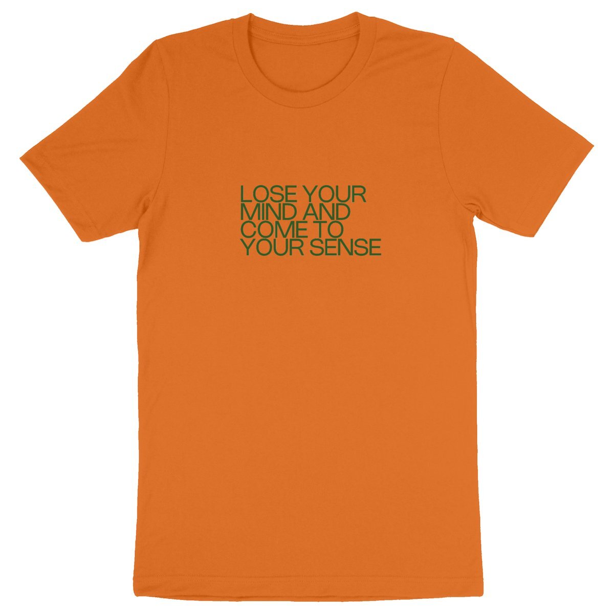 Custom tee-shirt, Perls, green on orange, front visual_Yellow