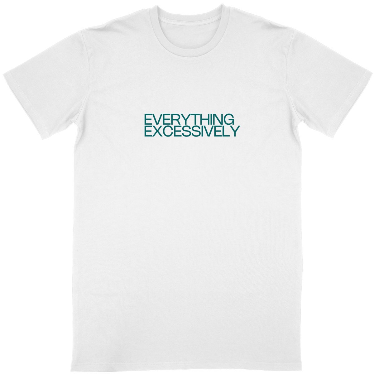 Ecological custom tee shirt, dark green quote, front visual_White