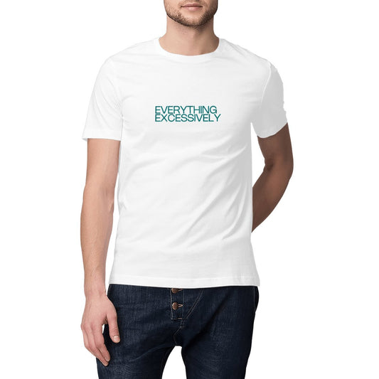 Ecological custom tee shirt, dark green quote, front visual_White