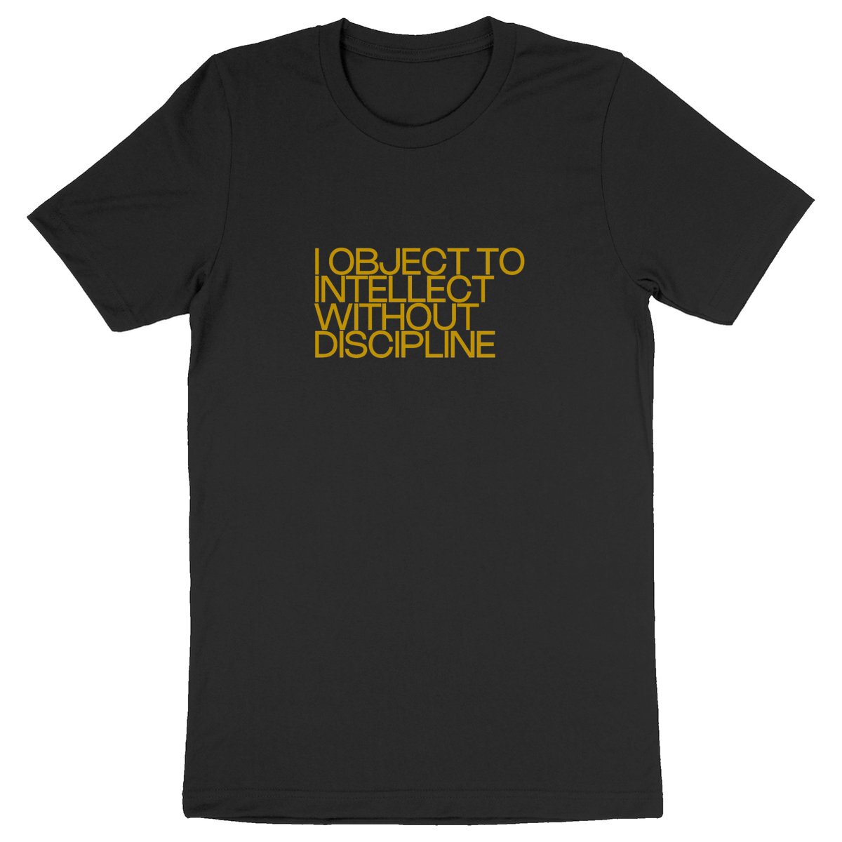 Ecological custom tee shirt, yellow Spock quote, front visual_Black