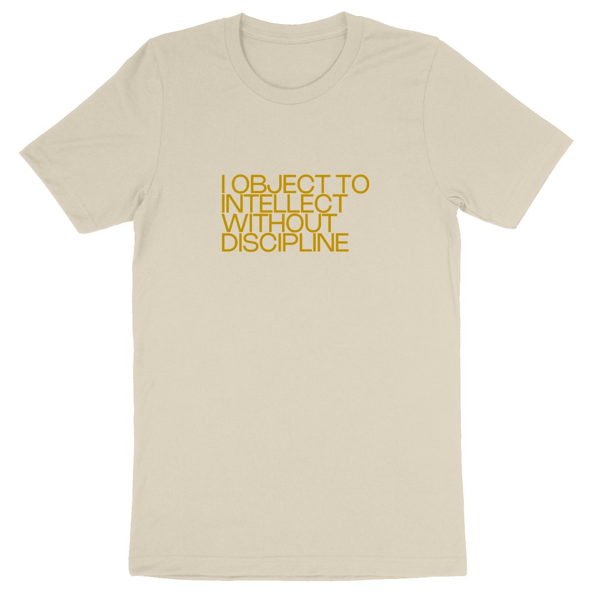 Ecological custom tee shirt, yellow Spock quote, front visual_Natural