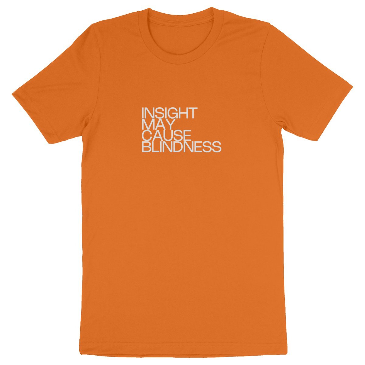 Ecological custom tee shirt, grey quote, front visual_Orange