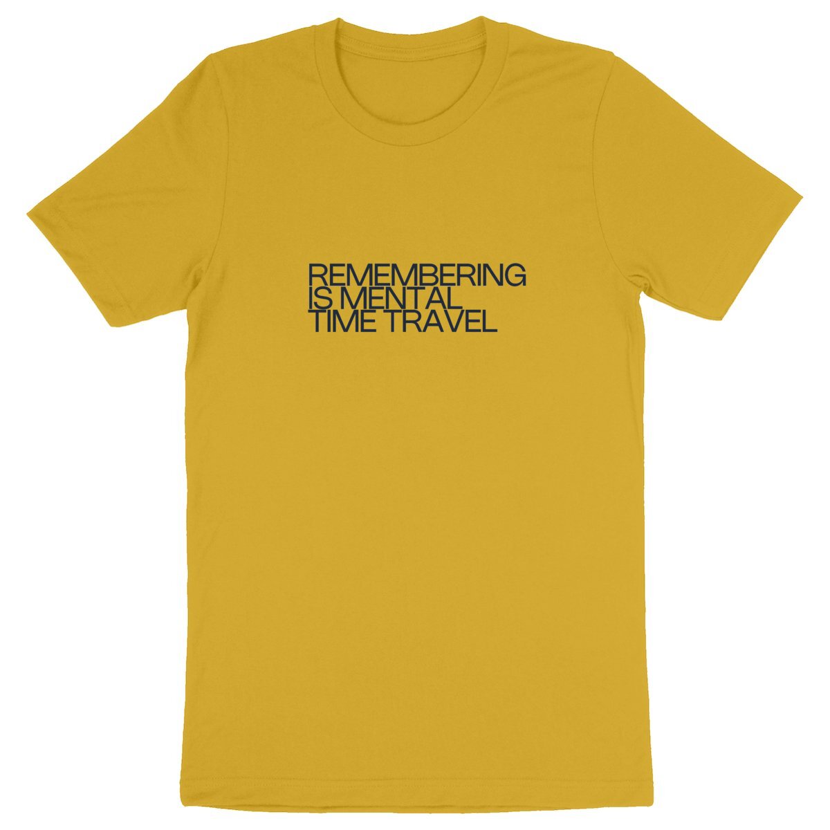 Ecological custom tee-shirt, black quote on grey, front visual_Yellow